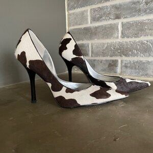 Guess Cow-Print Heels, Size 7.5